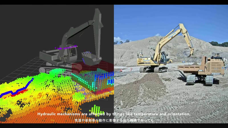 Demonstration movie of automation system for hydraulic excavators
